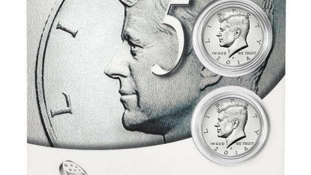 In terms of profit percentages, the uncirculated Kennedy half dollar set won 2014.