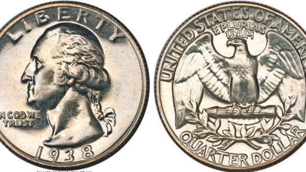 This 1938 Washington quarter is graded PR-64 by NGC. (Images courtesy Heritage Auctions)