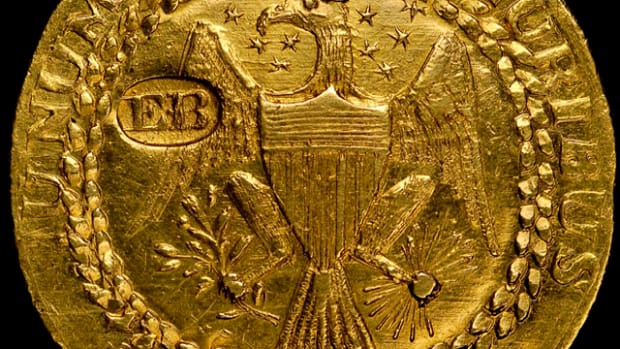 Obverse of the original 1787 Brasher Doubloon