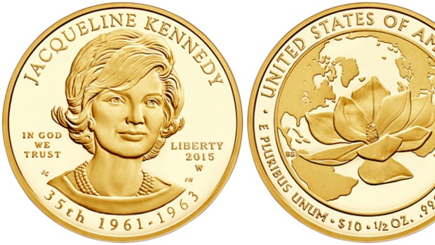 The 2015-W Jacqueline Kennedy First Spouse gold coin, on sale June 25, has a mintage limit of 30,000 coins across both uncirculated and proof issues.