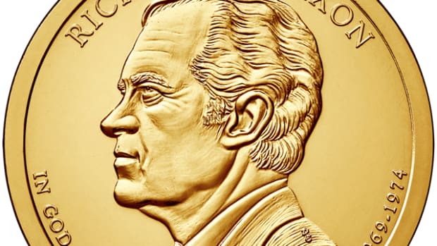 Obverse of the 2016 Nixon Presidential dollar.