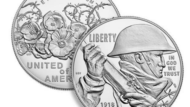 Commemorative coin honoring the end of World War I. Courtesy of US Mint