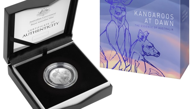 The new 2020 $1 Kangaroos at Dawn Coin. Image courtesy of the Royal Australian Mint