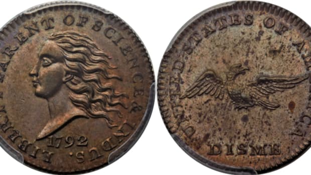 A 1792 pattern disme, Judd 10, will be put on the auction block by Heritage at the Central States convention.