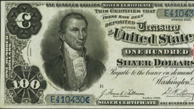 This 1891 $100 Silver Certificate sold for $152,700 in Long Beach.