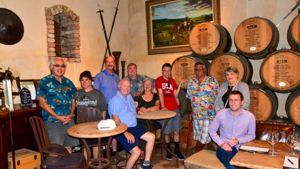 All Smiles! With a pre-Forum visit and tour in the famous Napa Valley, are (left to right,) Lloyd G. Chan, Rose Malvini, Jeff Shevlin, Geoff Bell, Alexander Chamberlain, Cecilia Shevlin, Matthew L. Malvini, Michael S. Turrini, Sylvia Bell, and Kyle W. Lubke.