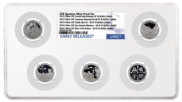 The new Large Multi-Coin holder can hold up to six coins. Image courtesy of NGC.