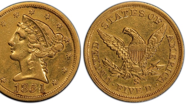 1854-S $5 Coin