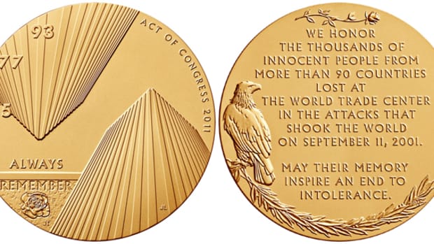Obverse and reverse of the World Trade Center medal