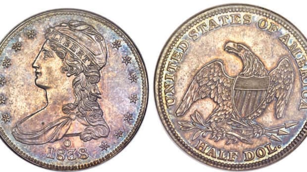 1838-O half dollar. (Images courtesy of Heritage Auctions.)