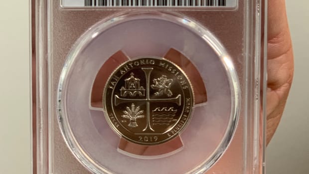 Six lucky collectors were the first to submit 2019-W San Antonio quarters to PCGS. Each coin now is pedigreed PCGS First Discovery 1 of 6. (Photo credit: PCGS.)