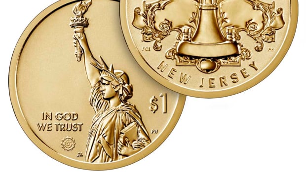The new American Innovation Reverse Proof dollar coin featuring New Jersey goes on sale Jan. 7 at noon EST. (Images courtesy United States Mint.)