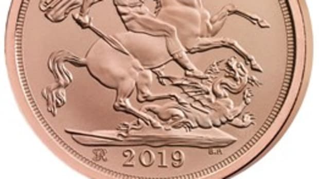 The special 2019 edition of the Sovereign to mark Queen Victoria's 200th anniversary since birth. (Image courtesy of The Royal Mint.)