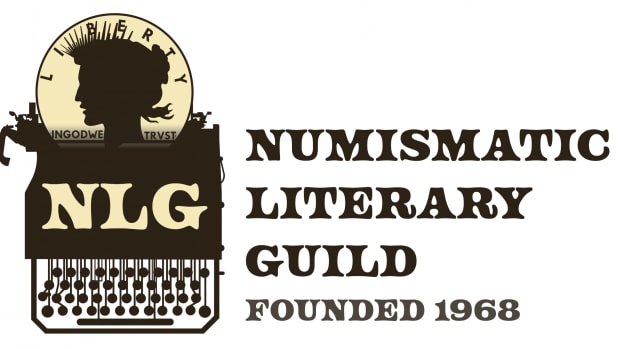 Numismatic Literary Guild was founded in 1968. Shown is a picture of their logo. 