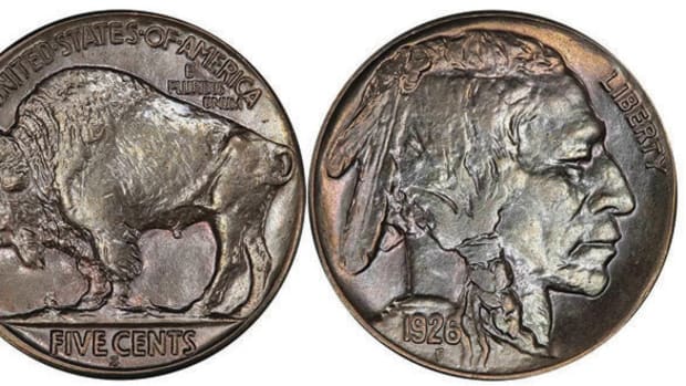 The highest seller in Legend Rare Coin’s Sept. 26 sale was a 1926-S nickel graded Gem MS-65+. It hammered at $246,750.