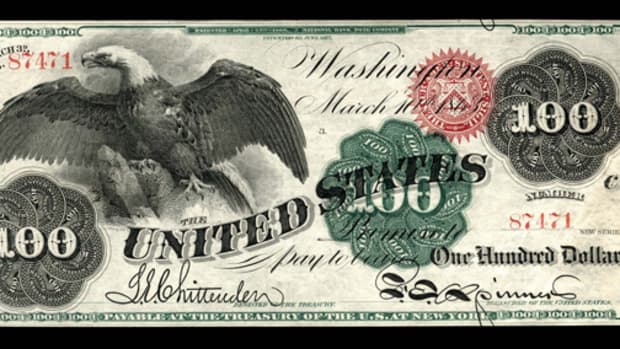 This 1863 “Spread Eagle” $100 Legal Tender Note should be a top draw at Memphis.