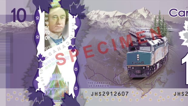 Among the polymer notes revealed last year was this $10 celebrating Canada’s rail heritage.