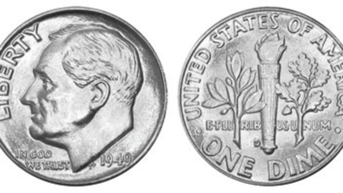 1 coin 1949-P Silver Roosevelt Dime 