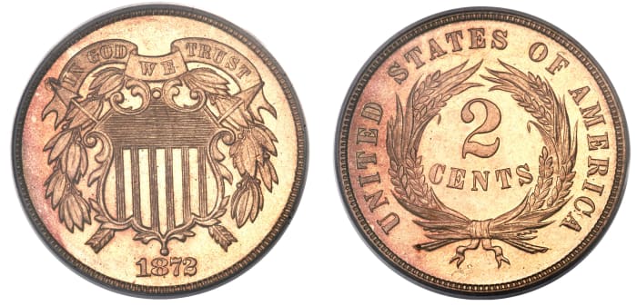 1872 was the last date struck for circulation. (Images courtesy of Heritage Auctions www.ha.com)