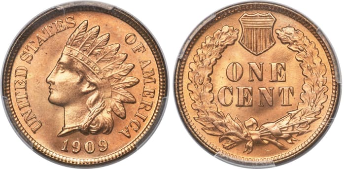 1909 Indian Head cent. (Image courtesy of Heritage Auctions www.ha.com)