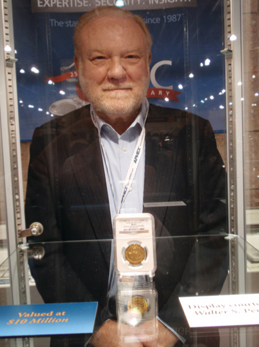 Walter Pershke in 2012 with his Brasher doubloon.
