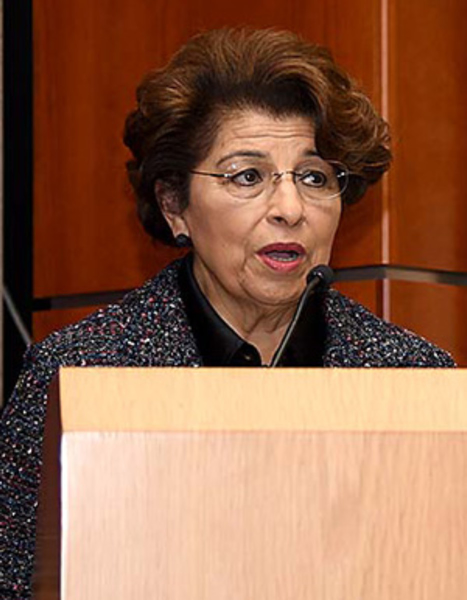  Treasurer of the United States Jovita Carranza welcomes everyone to the third Numismatic Forum held by the Mint. (U.S. Mint photo by Jill Westeyn.)