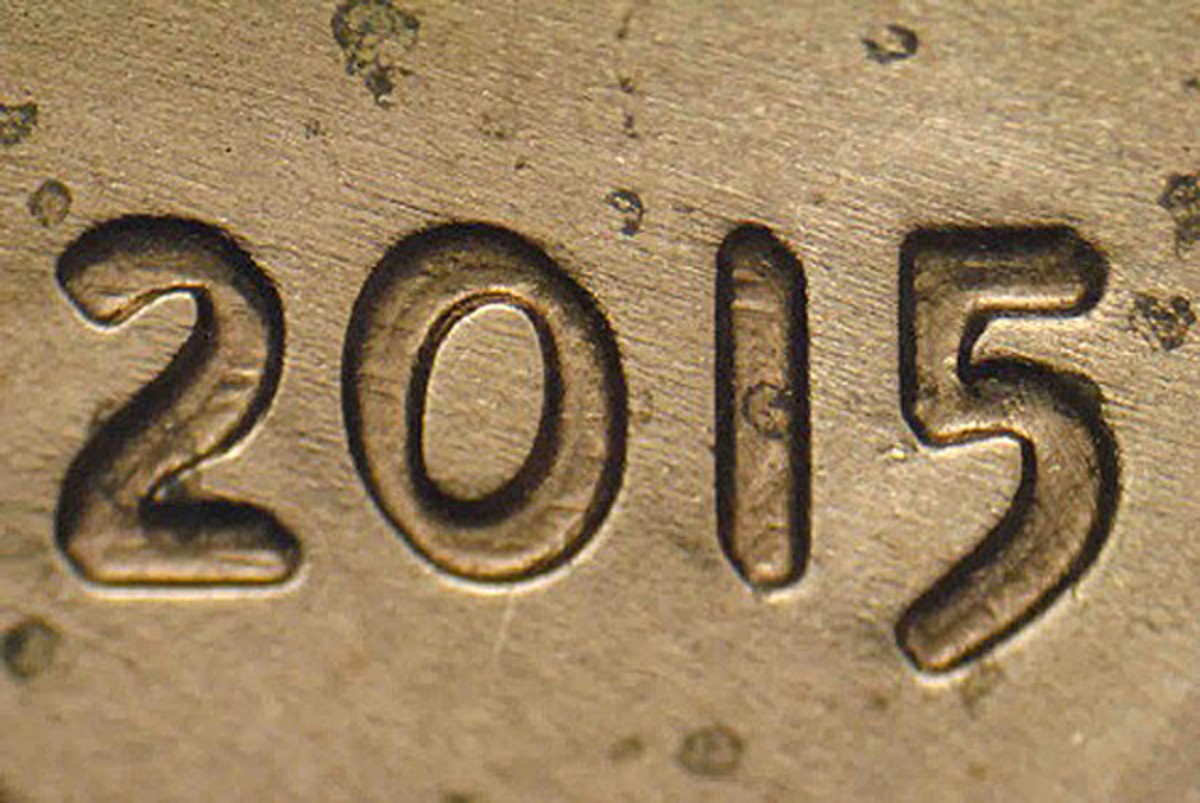 Doubling on the new 2015 doubled-die cent is strongest on the date, in LIBERTY and the UST of Trust. However, it is still difficult to make out unlike the classic 1955 and 1972 doubled dies.
