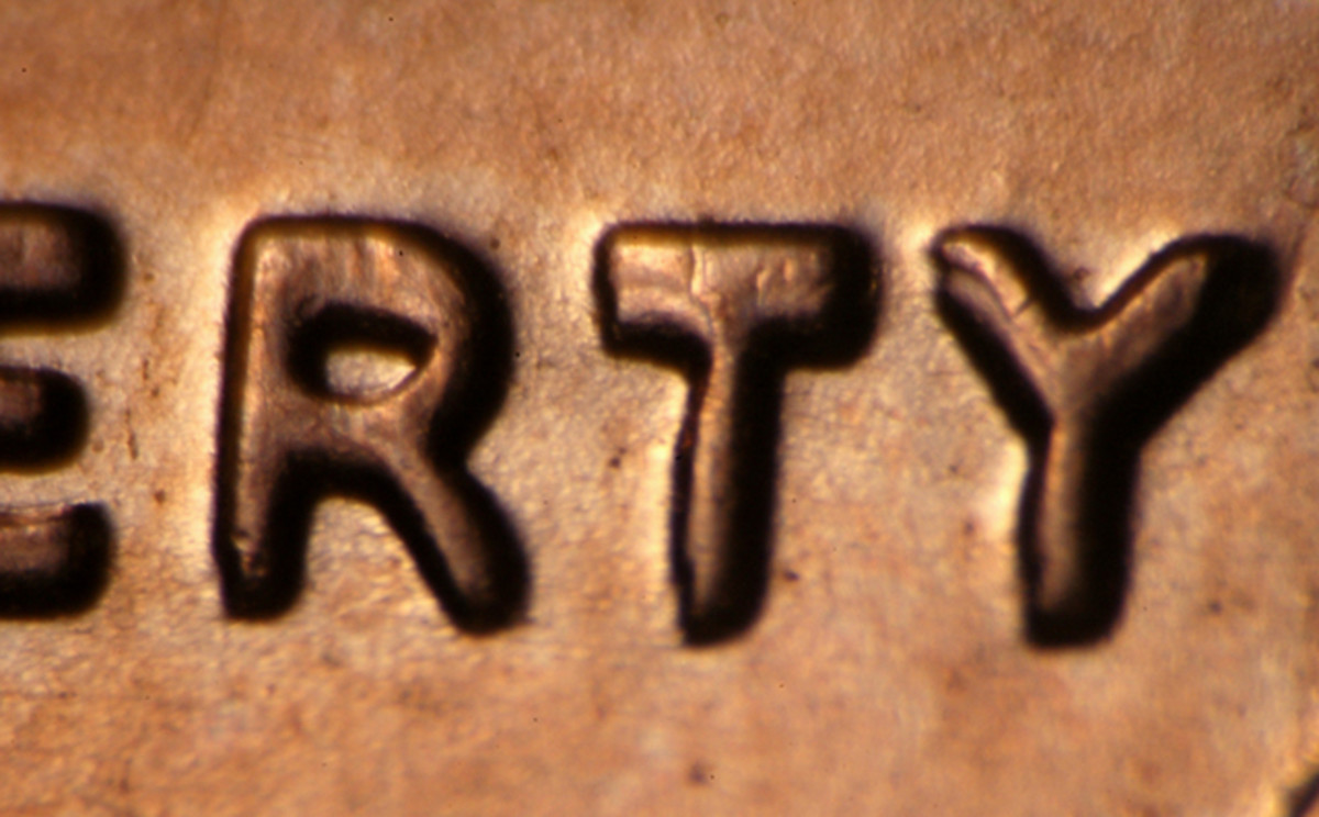 Doubling in the second part of "LIBERTY" on the 2006 doubled-die cent.