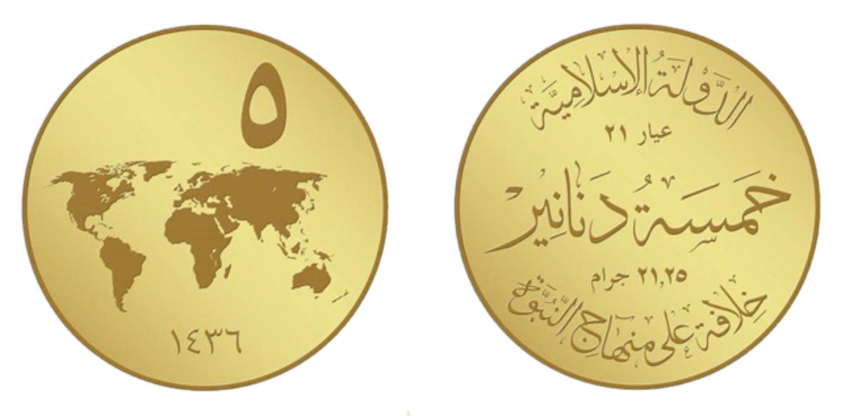 ISIS posted this image of its proposed gold coin on social media.