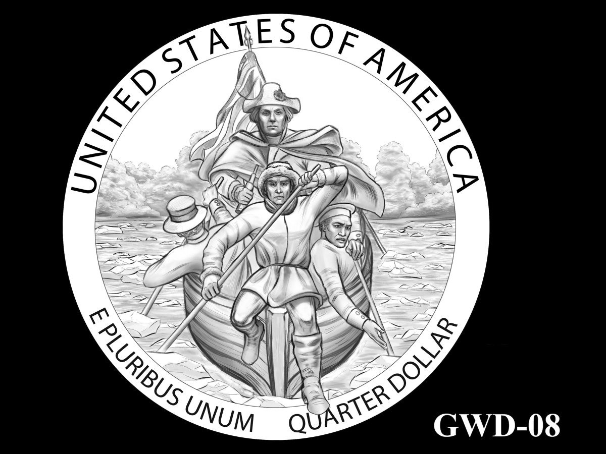 GWD-08 -- George Washington Crossing the Delaware River Quarter - Reverse