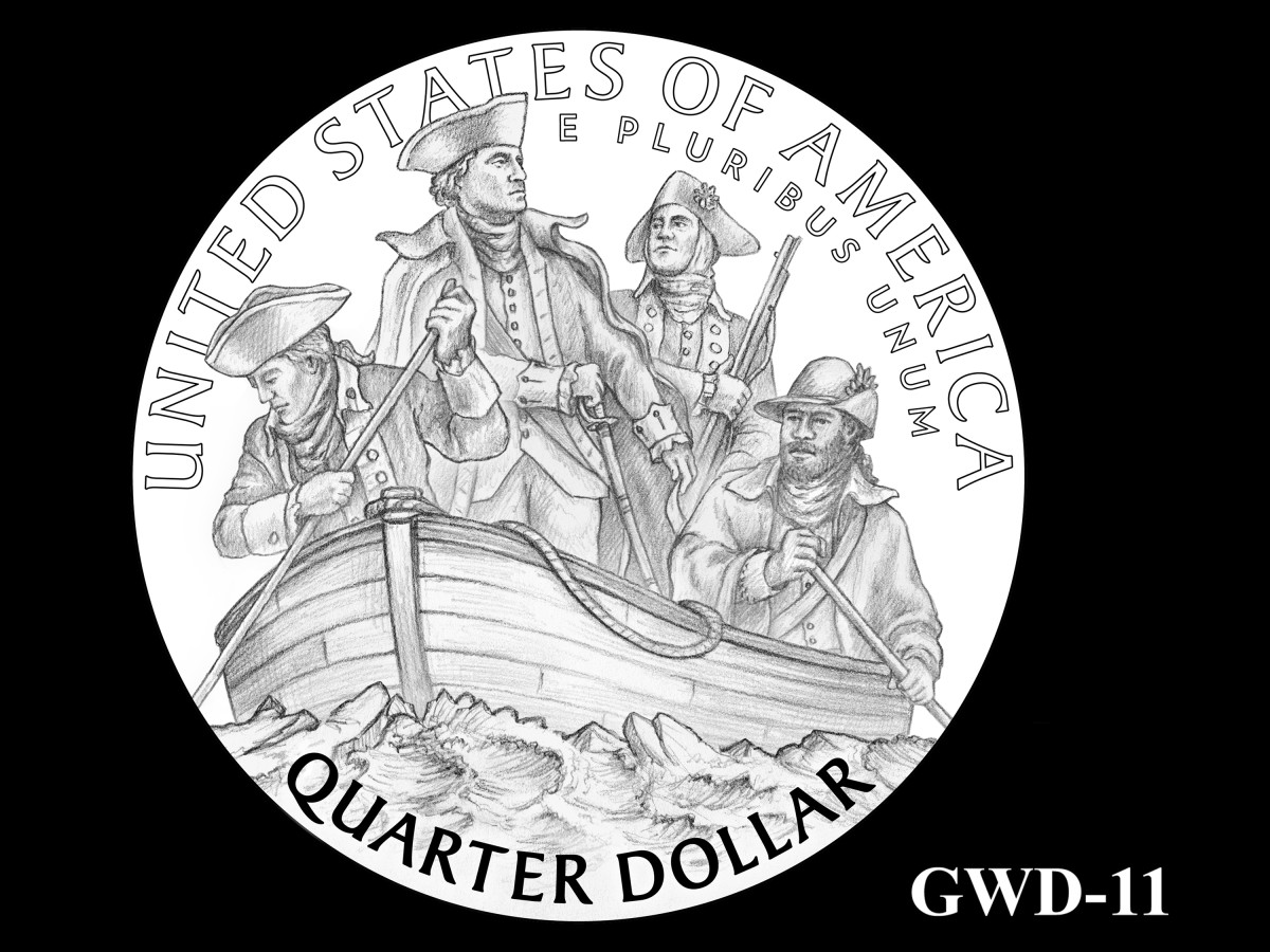 GWD-11 -- George Washington Crossing the Delaware River Quarter - Reverse