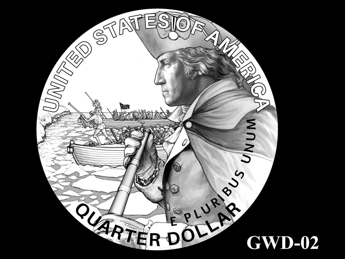 GWD-02 -- George Washington Crossing the Delaware River Quarter - Reverse