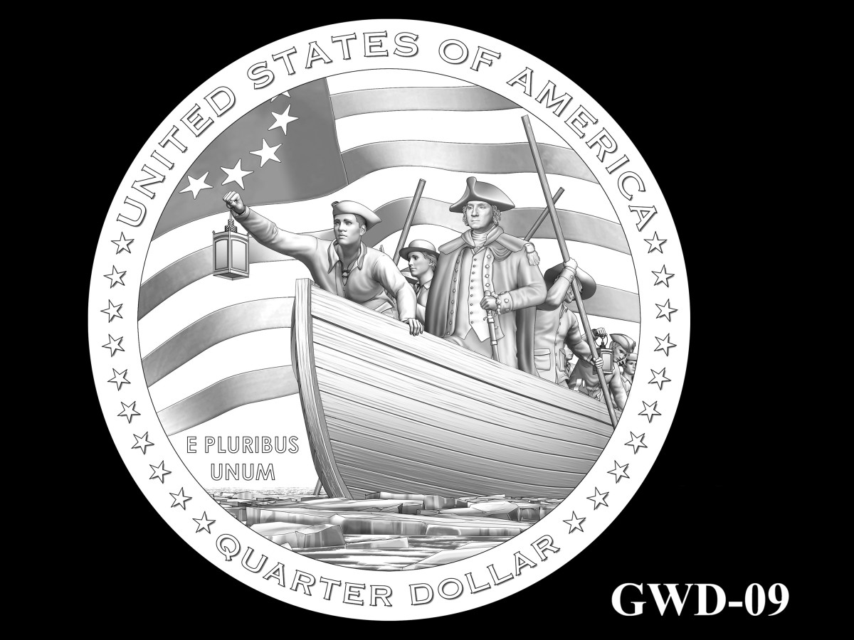 GWD-09 -- George Washington Crossing the Delaware River Quarter - Reverse