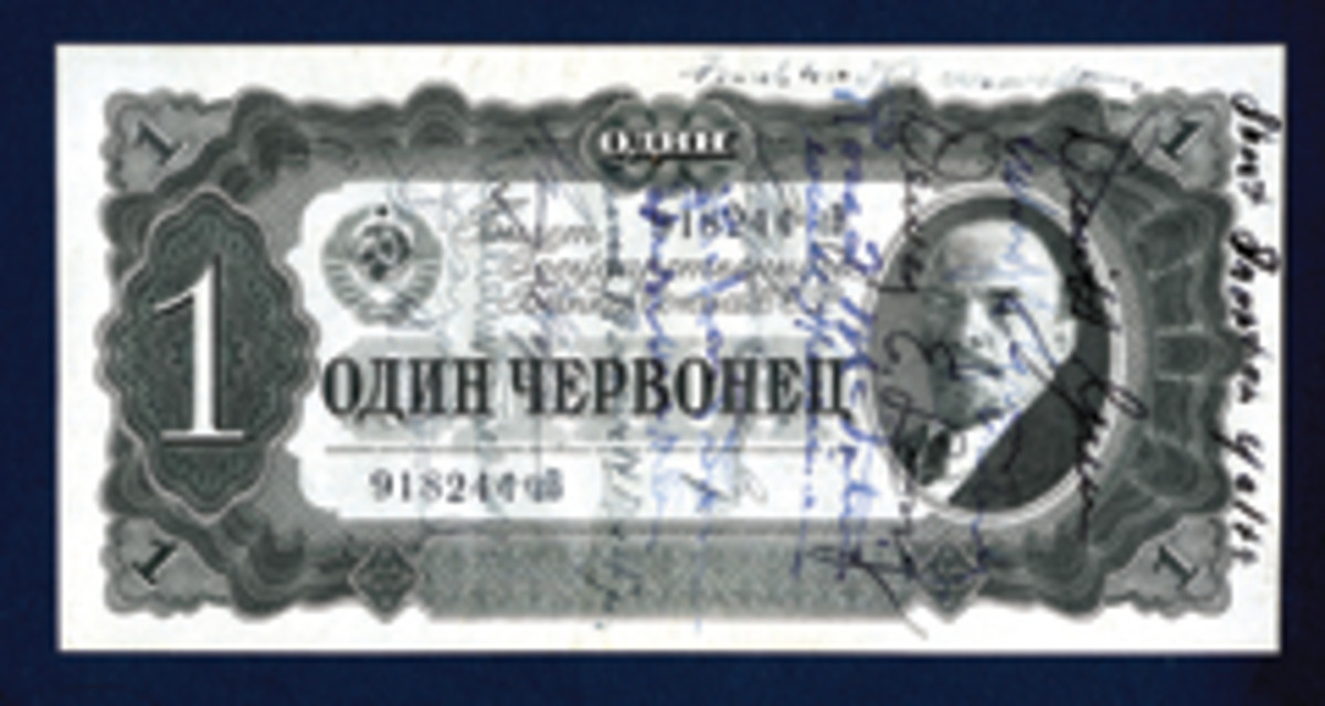 Franklin D. Roosevelt Yalta Conference snorter on 1937 one ruble.