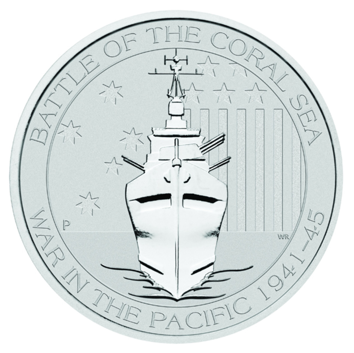The Battle of the Coral Sea is commemorated by a half-ounce silver 50-cent piece from the Perth Mint.