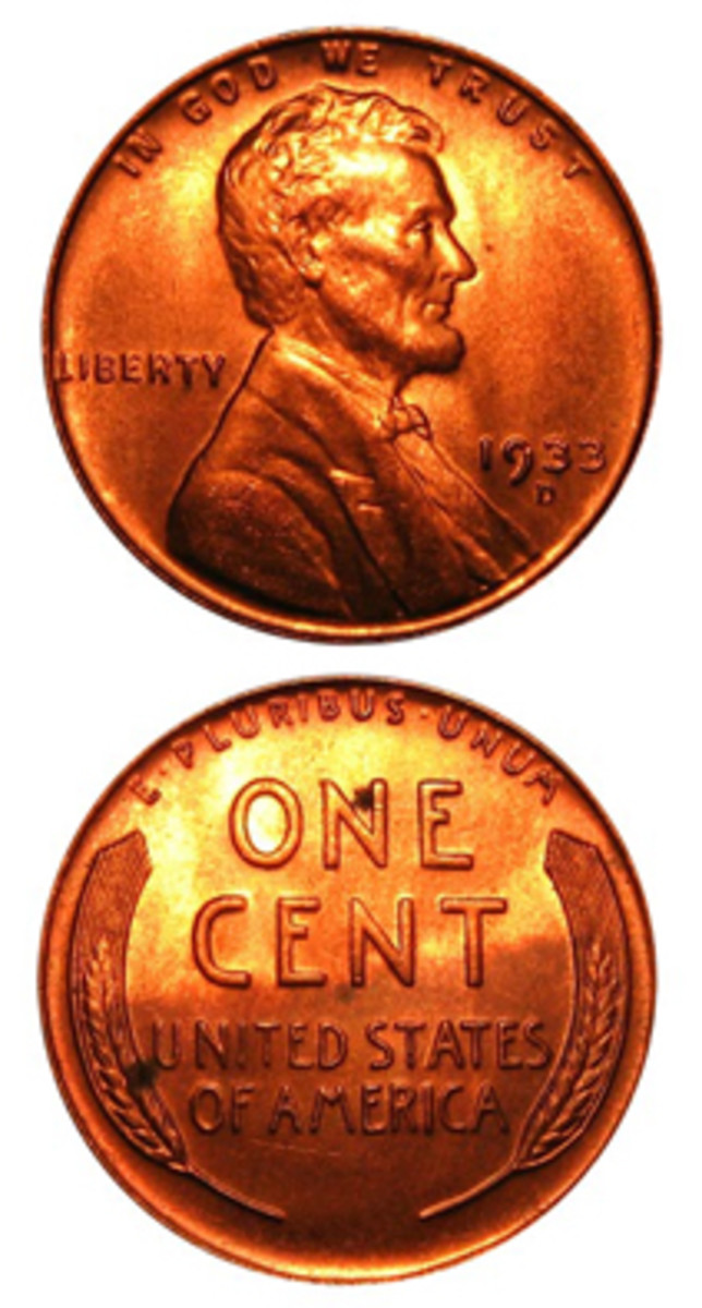  Currently listed at seemingly low prices in Mint State grades, the 1933-D Lincoln cent has long been overlooked by collectors more focused on years with lower mintages. (Images courtesy www.usacoinbook.com)