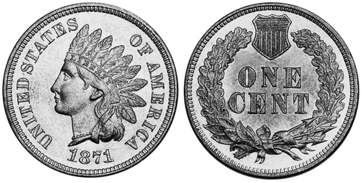 The 1871 Indian Head cent is among the elite coins of the series in Mint State-65.