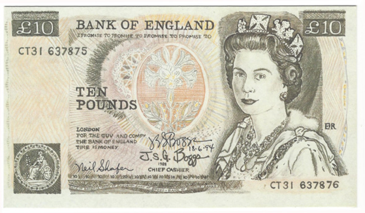  Boggs’ rendition of an English 10-pound note: uniface, larger than regular size and on cardboard. I wonder if he tried to “spend” these notes, or any of the others that represent the various countries from which he copied images.