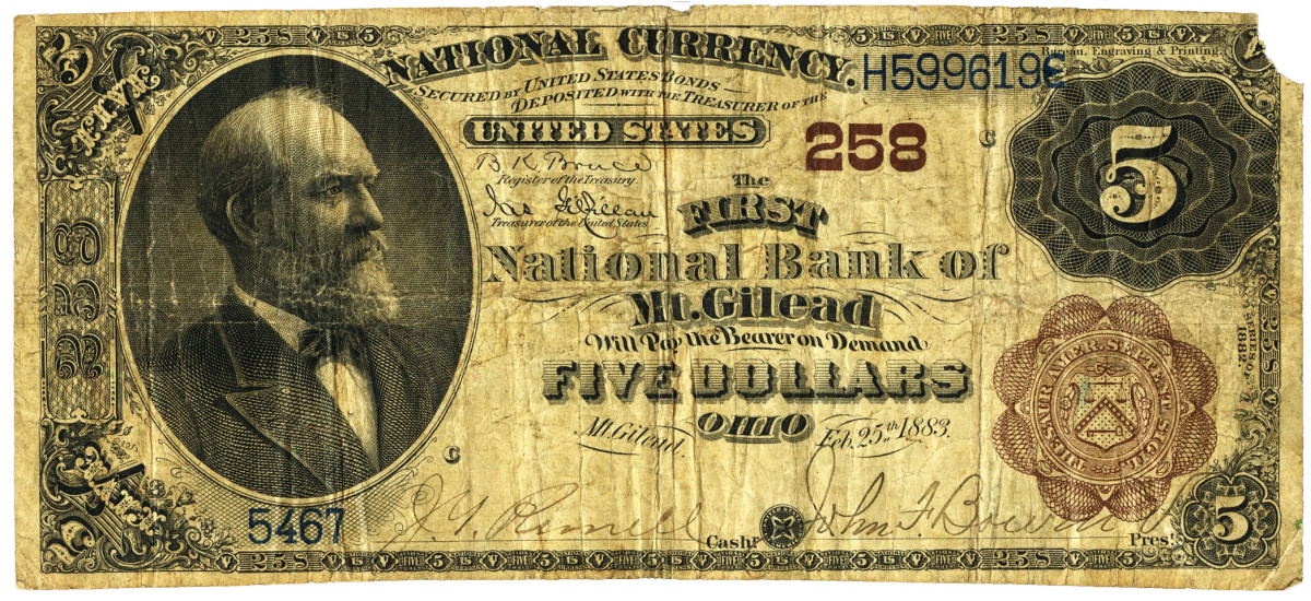  $5 brown back dated 1899.