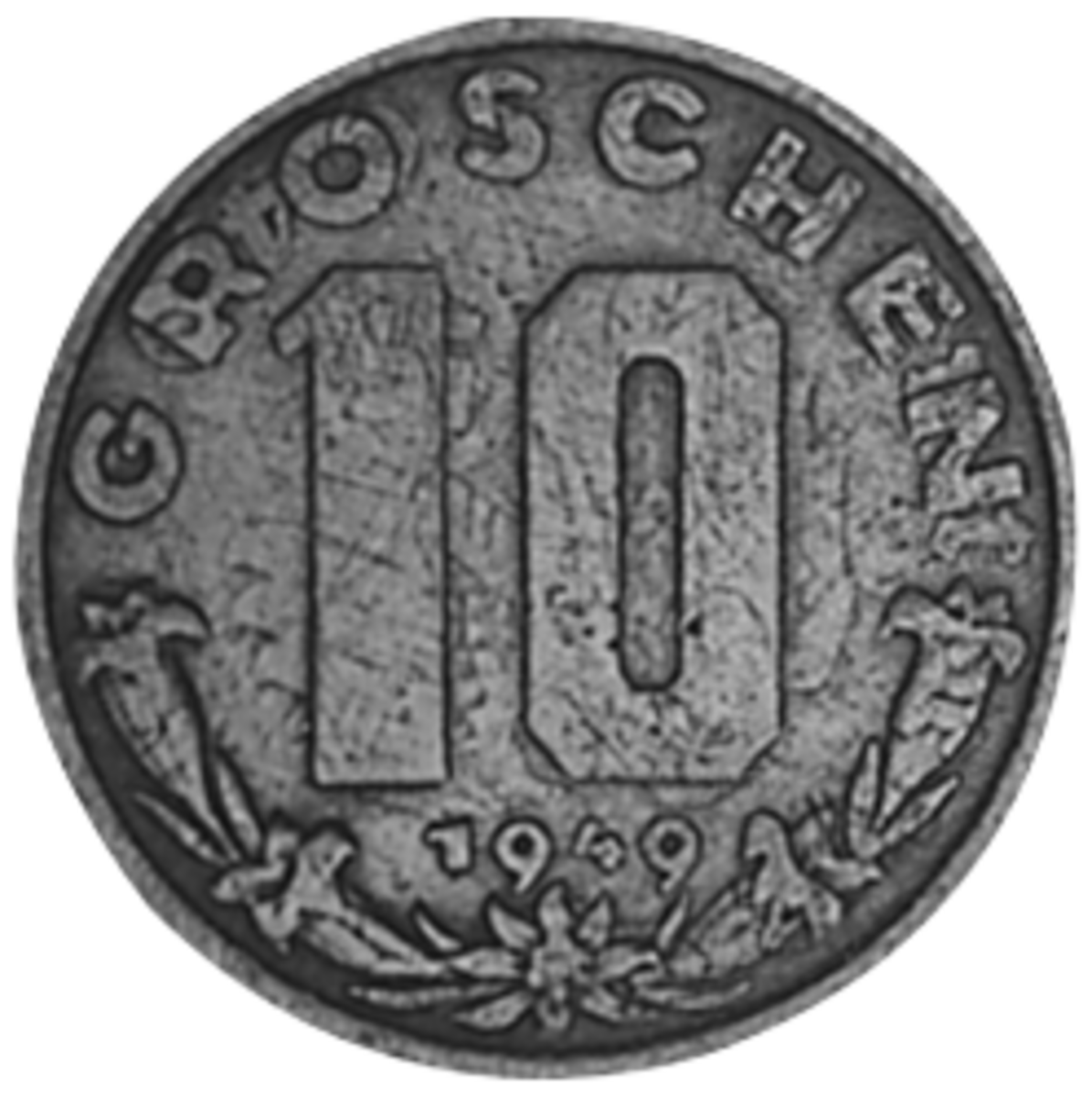 Certain Austrian coins from 1947 to 1949 were struck over Nazi reichspfennig coins.