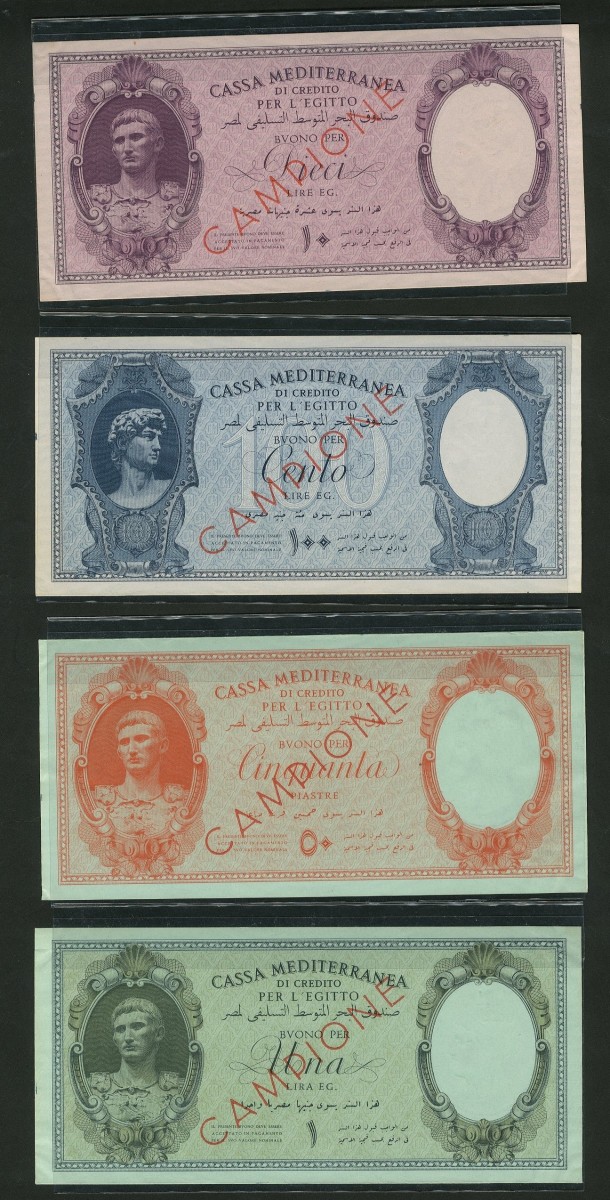 Four of the Italian Occupation notes sold in the auction.