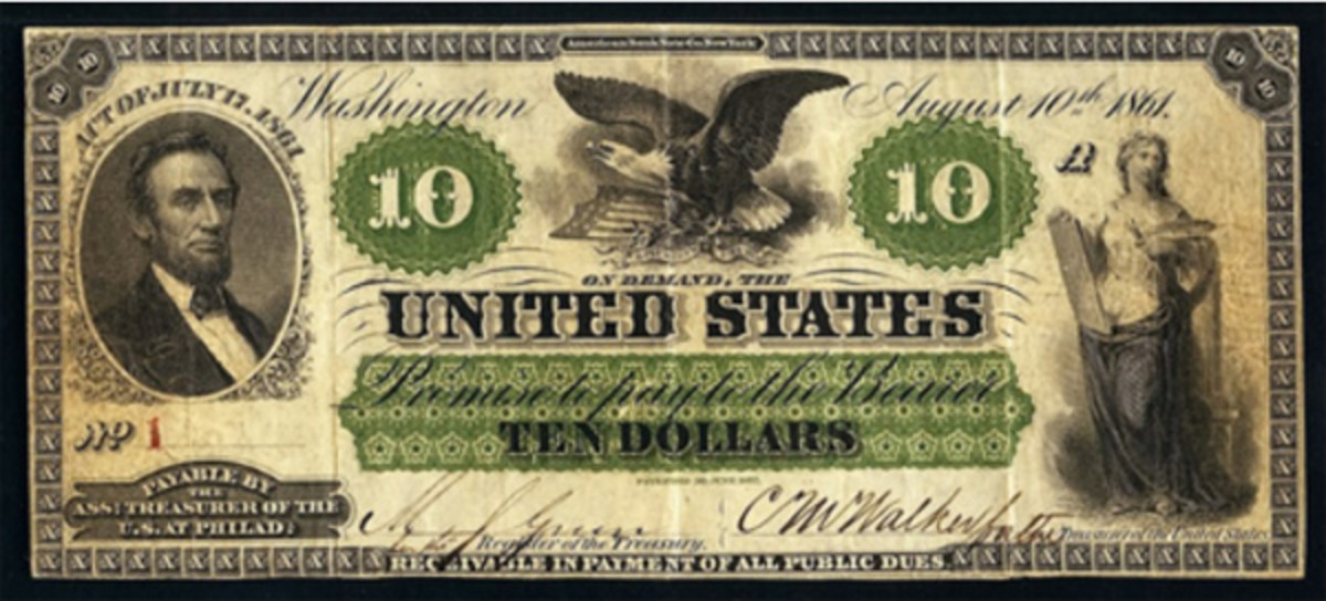 Reproduction $5 1862 Legal Tender Note US Paper Money Currency Copy 