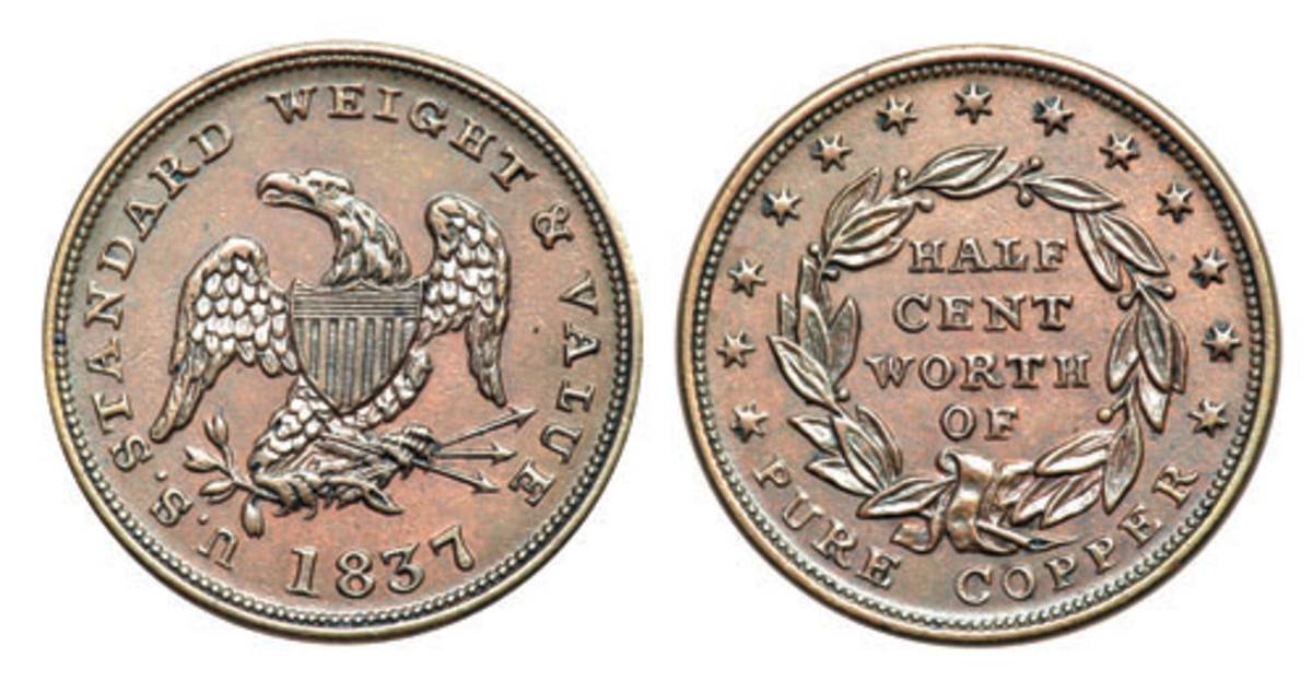  1837 half cent token. (Goldberg image)