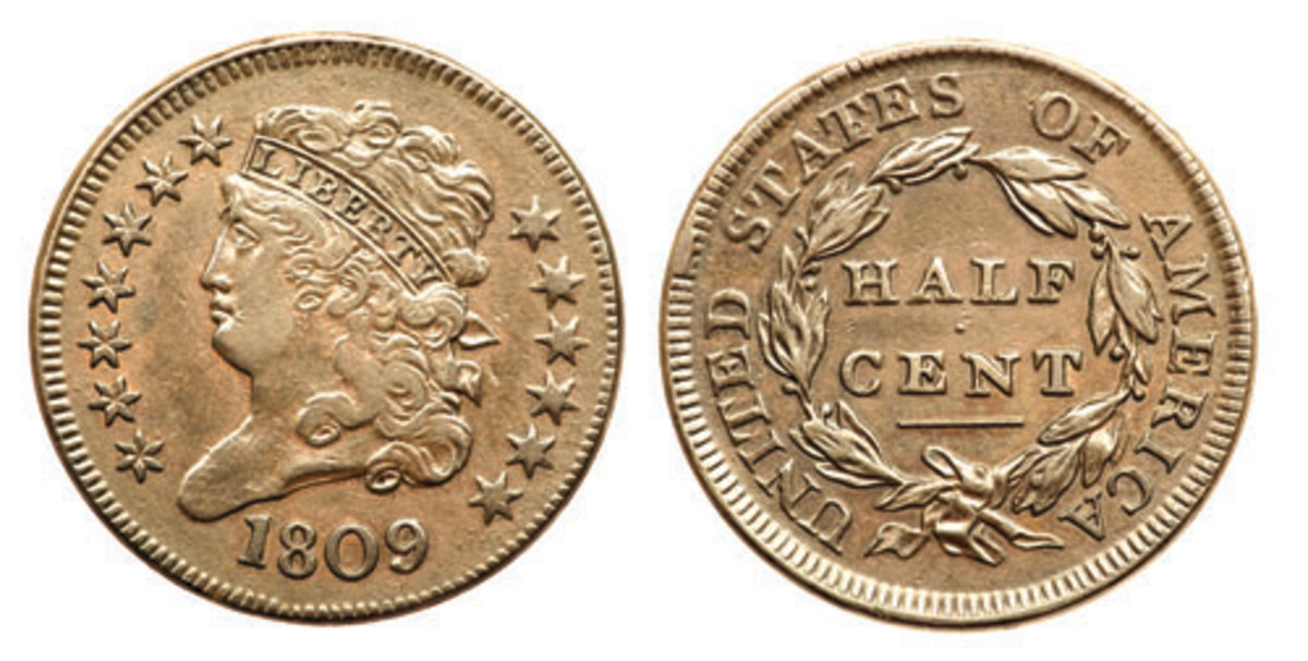  The Classic Head half cent was struck from 1809 to 1836. (Goldberg image)