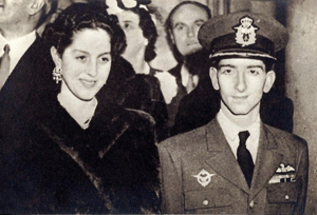  King Peter II and Queen Alexandra of Yugoslavia at a function in England circa 1945.