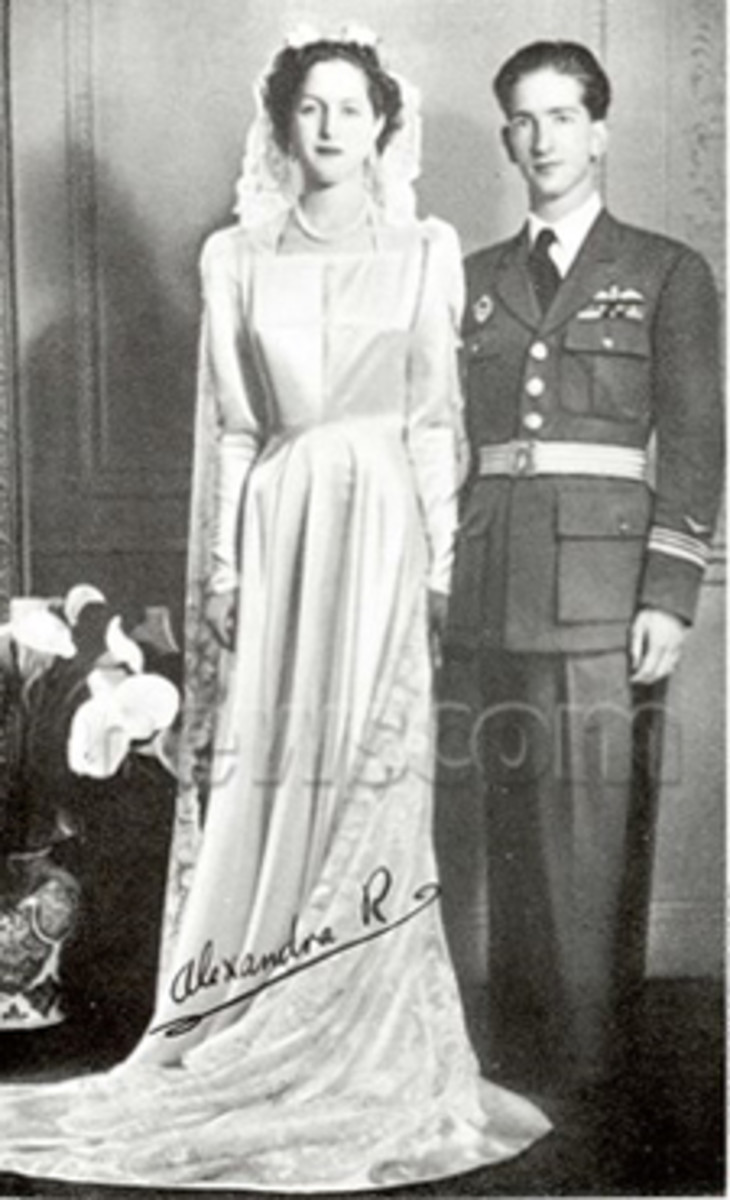  This photo of Aspasia’s daughter, Princess Alexandra, on the day of her wedding to King Peter II of Yugoslavia. She has autographed the photo.