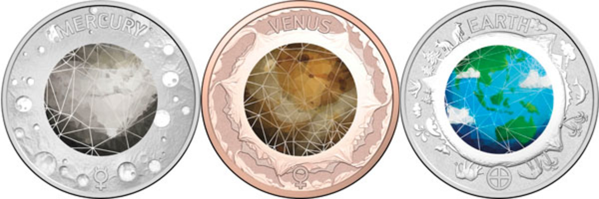  Mercury, Venus, and Earth (Images courtesy & © Royal Australian Mint)