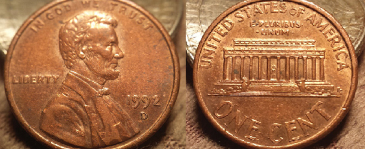  At left is a look at the obverse of the 1992-D cent Close AM Wexler Die Pair 2 that Greg Smith discovered in June. At right is a less magnified view of the reverse.