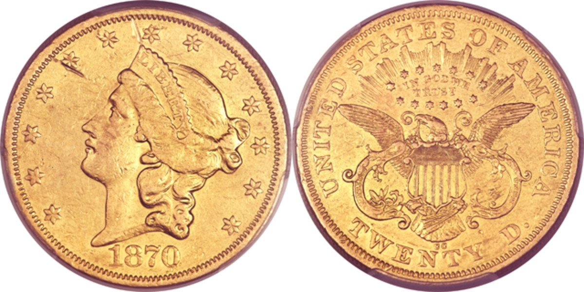 1870-CC gold $20