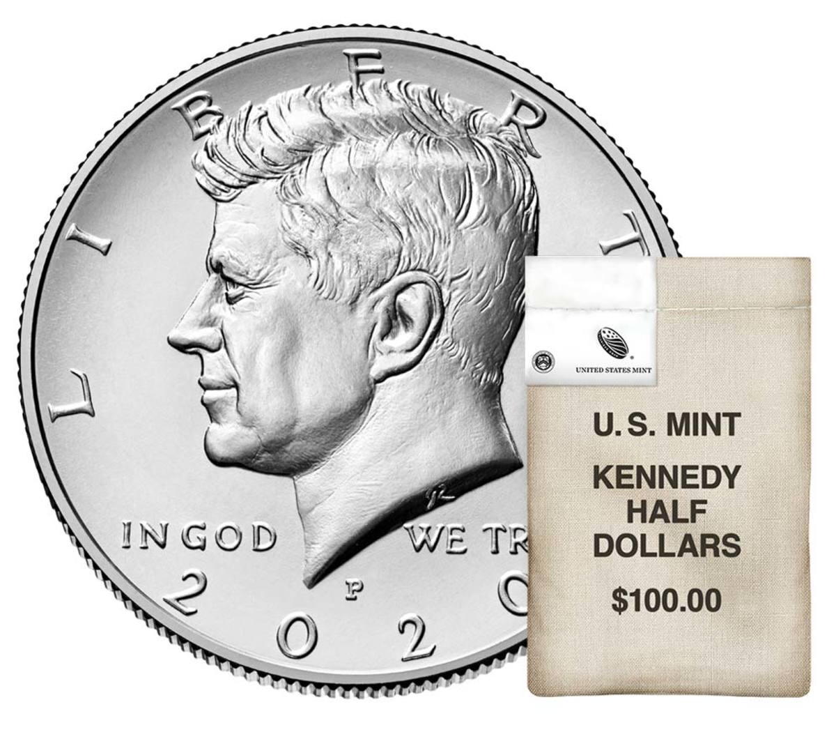 On June 4, the Mint is releasing 2020 Kennedy half dollar rolls and bags. (All images courtesy U.S. Mint.)